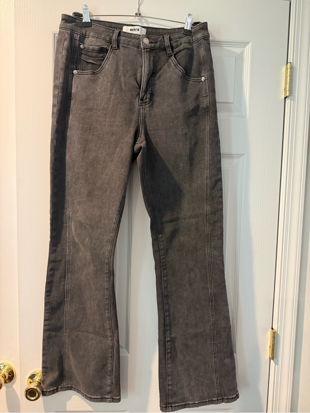 Mica Denim Black Washed Flare Jeans Size 30 Soft Stretch